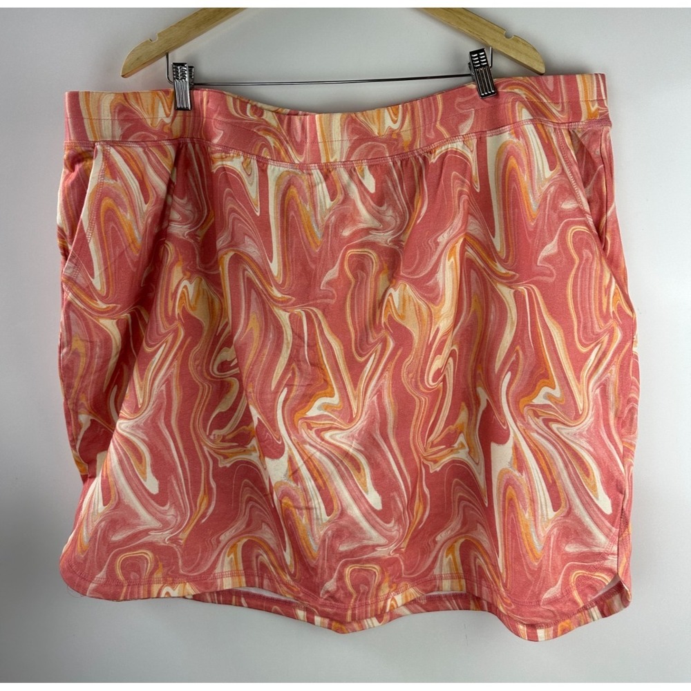 NWT CJ Banks Pull On Skort Skirt + Shorts Orange Golf Athleisure Plus Size 3X - Picture 3 of 12
